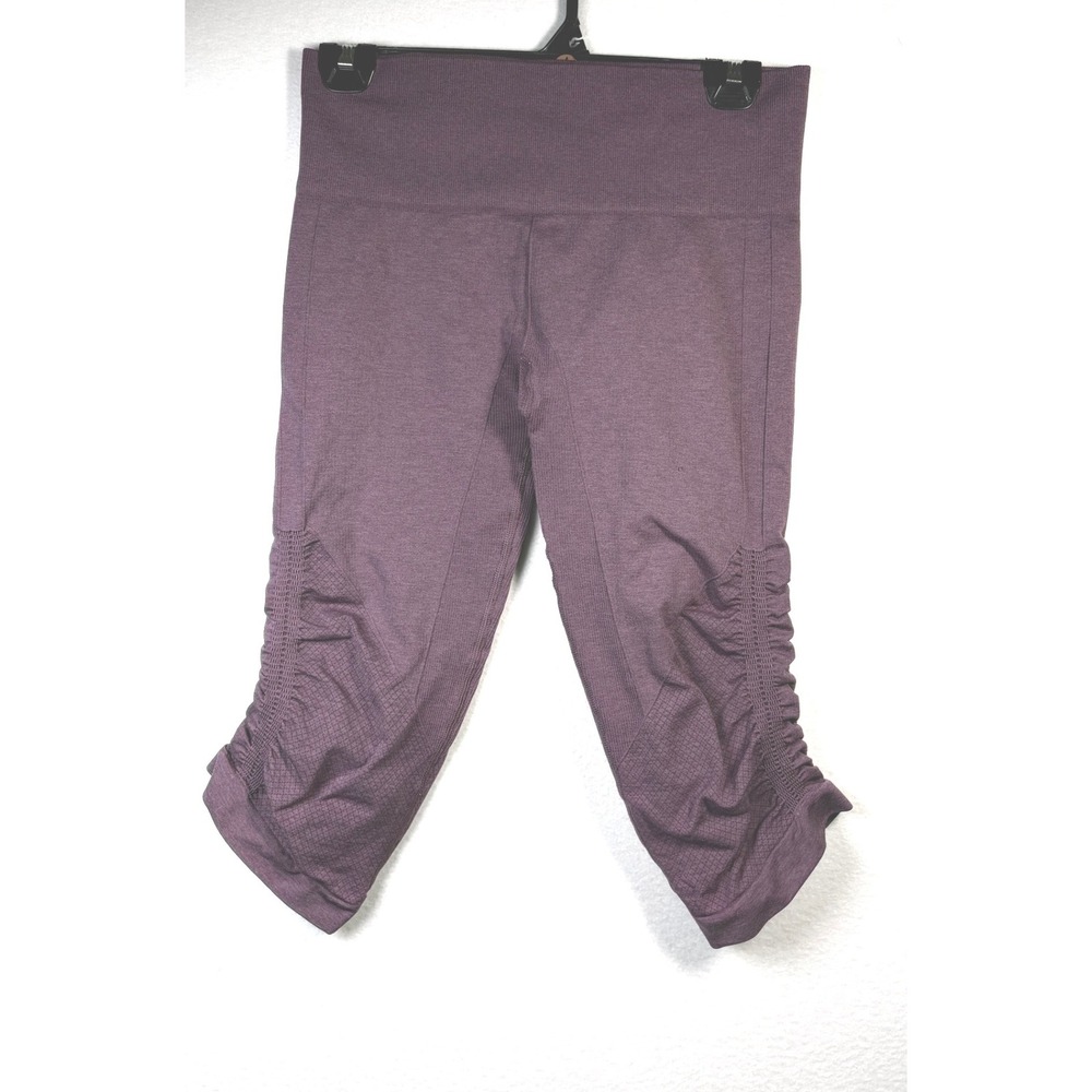 Lululemon Ebb to Street Crop Leggings Womens 4 Purple Excellent Ruched Seamless
